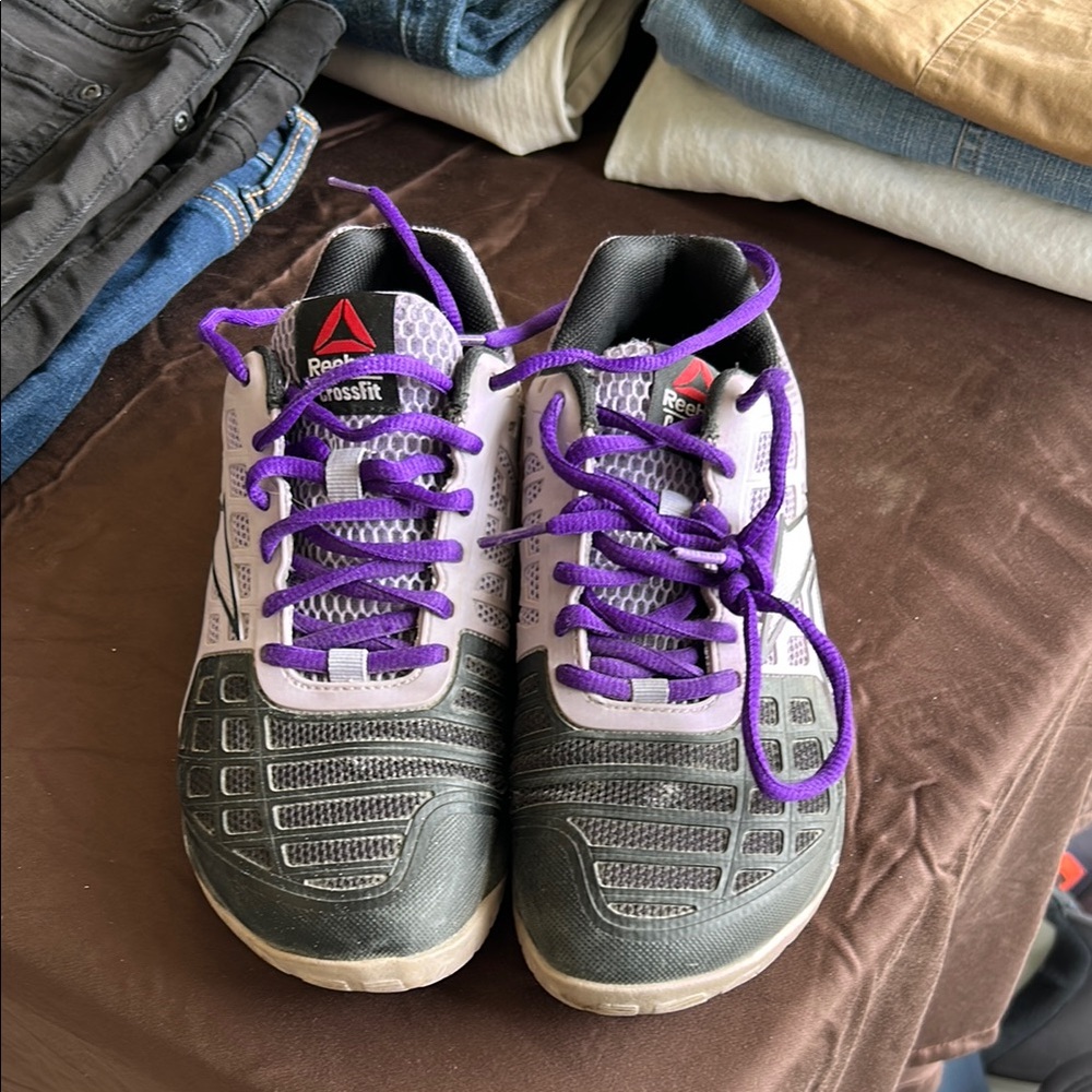 Reebok Athletic Shoes with Purple Laces